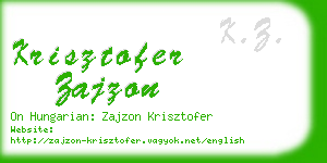 krisztofer zajzon business card